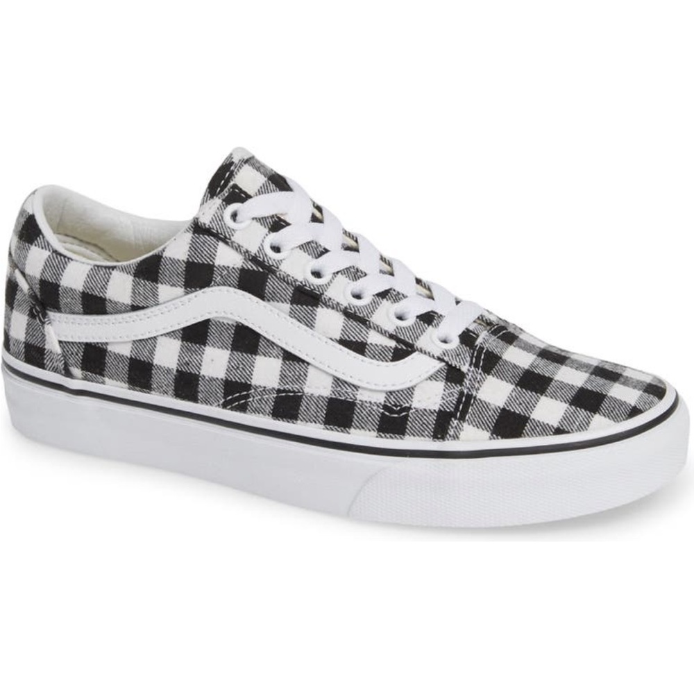 Vans Black and White Plaid Old Skool Sneakers